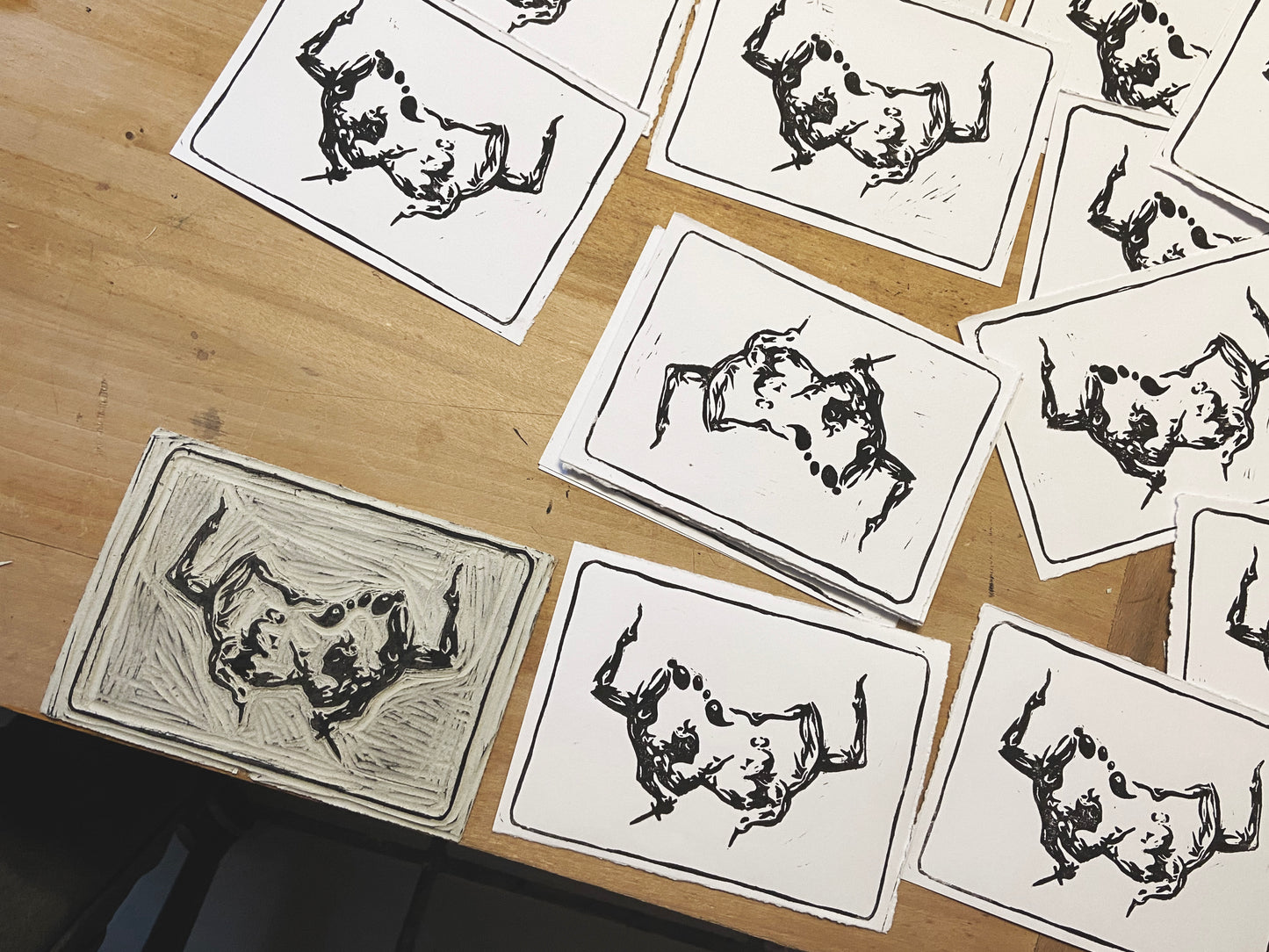 Lino Print - Biblical Argument