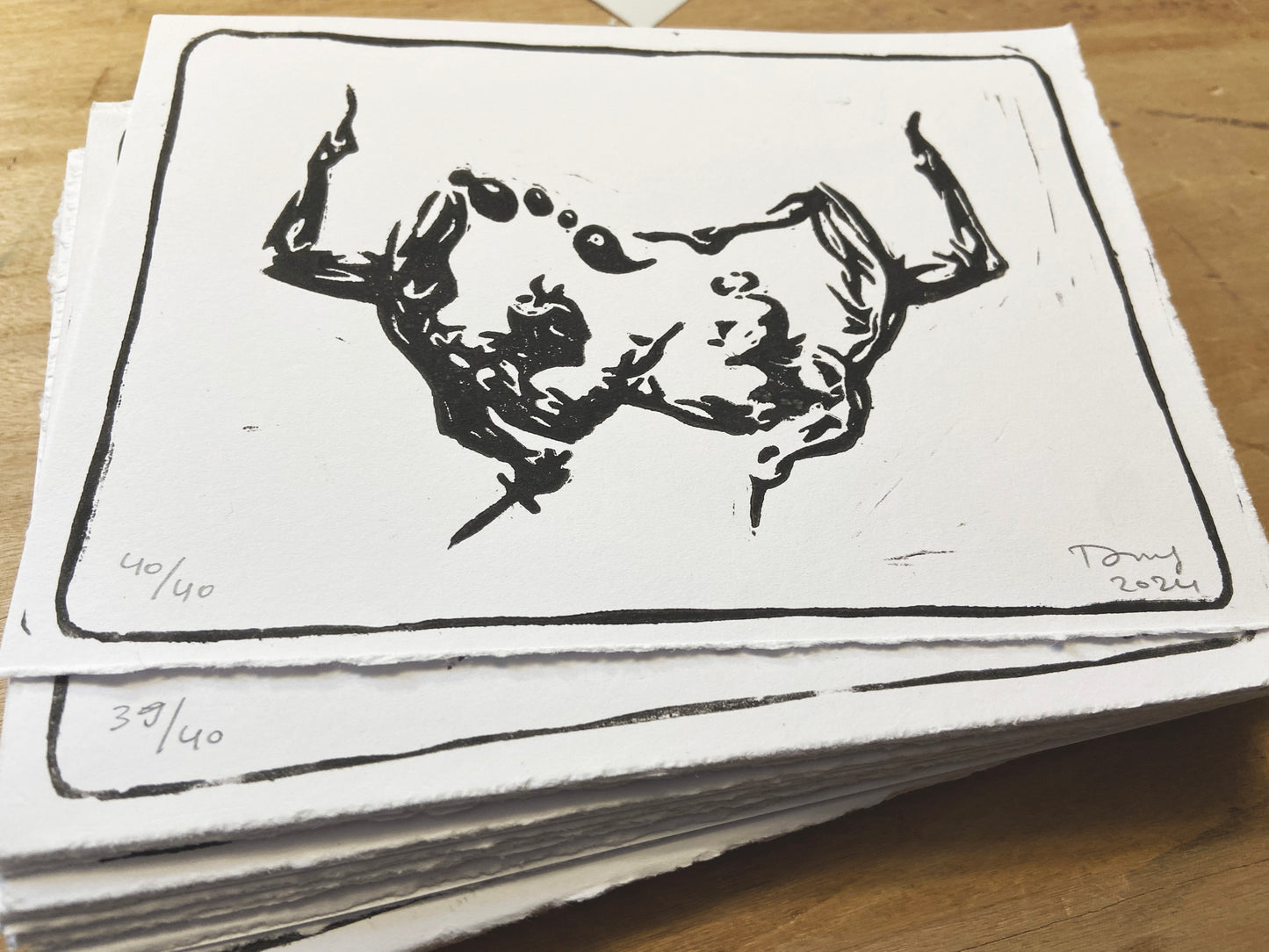 Lino Print - Biblical Argument