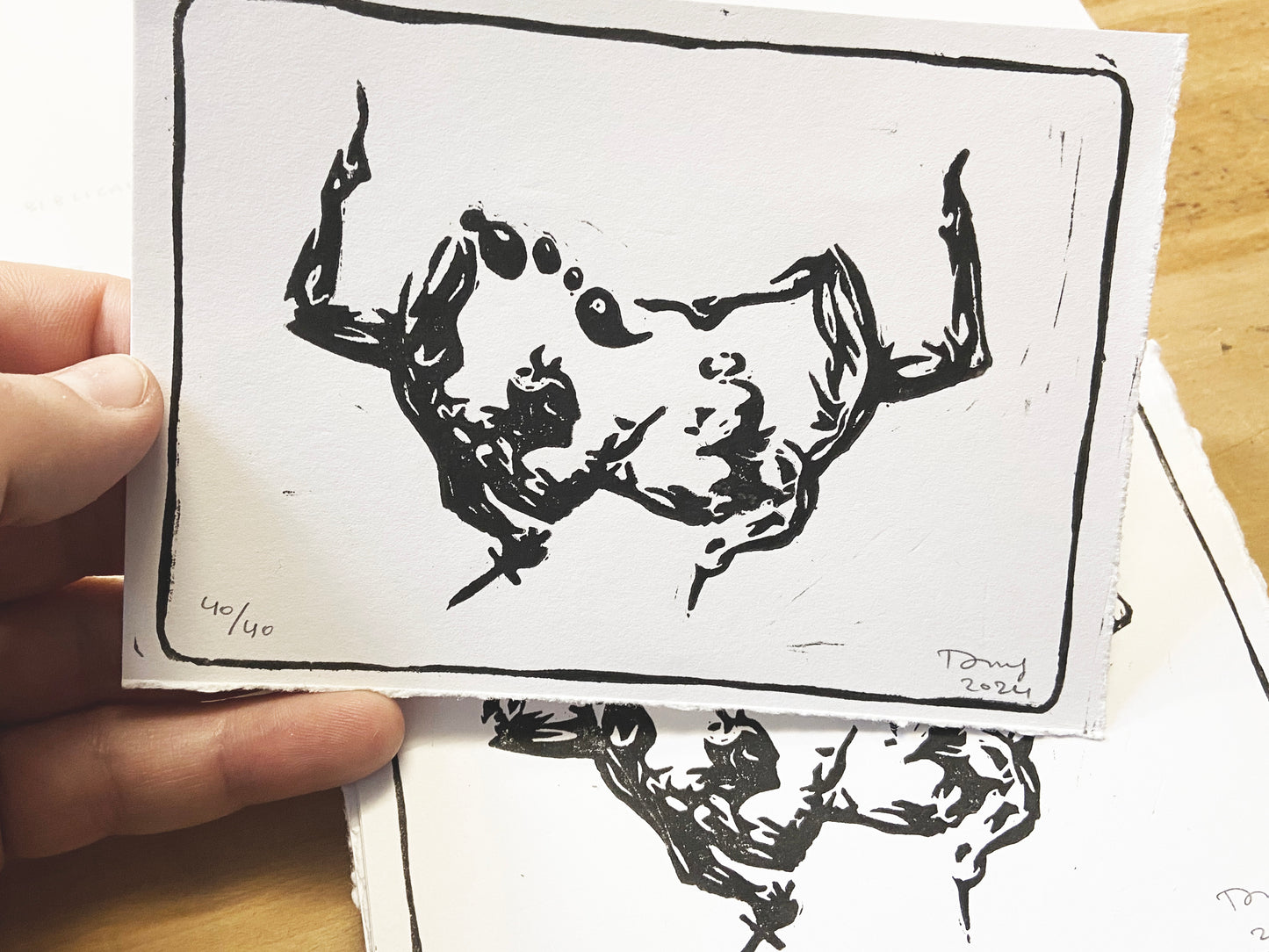 Lino Print - Biblical Argument