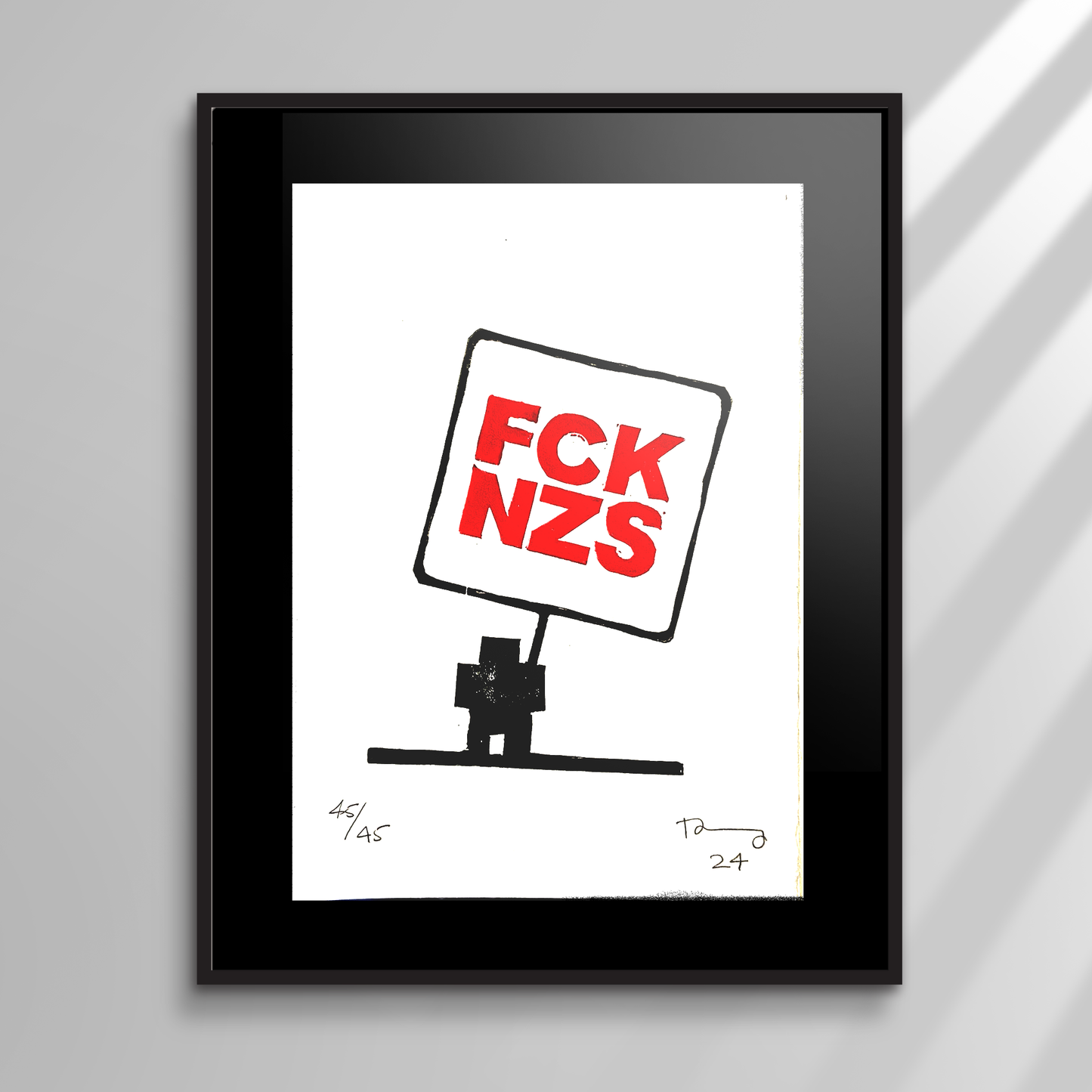 Lino Print - FCK NZS