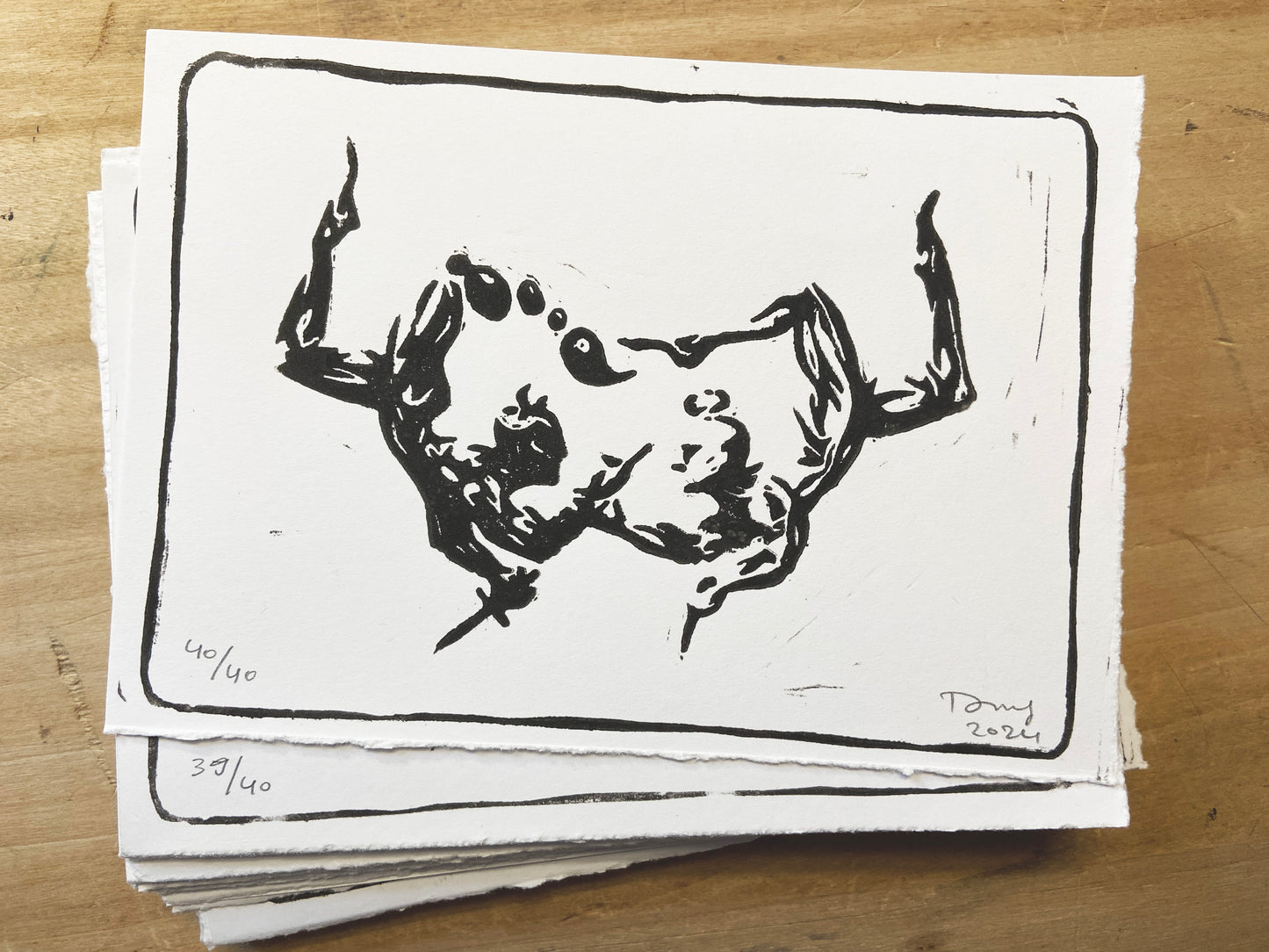 Lino Print - Biblical Argument