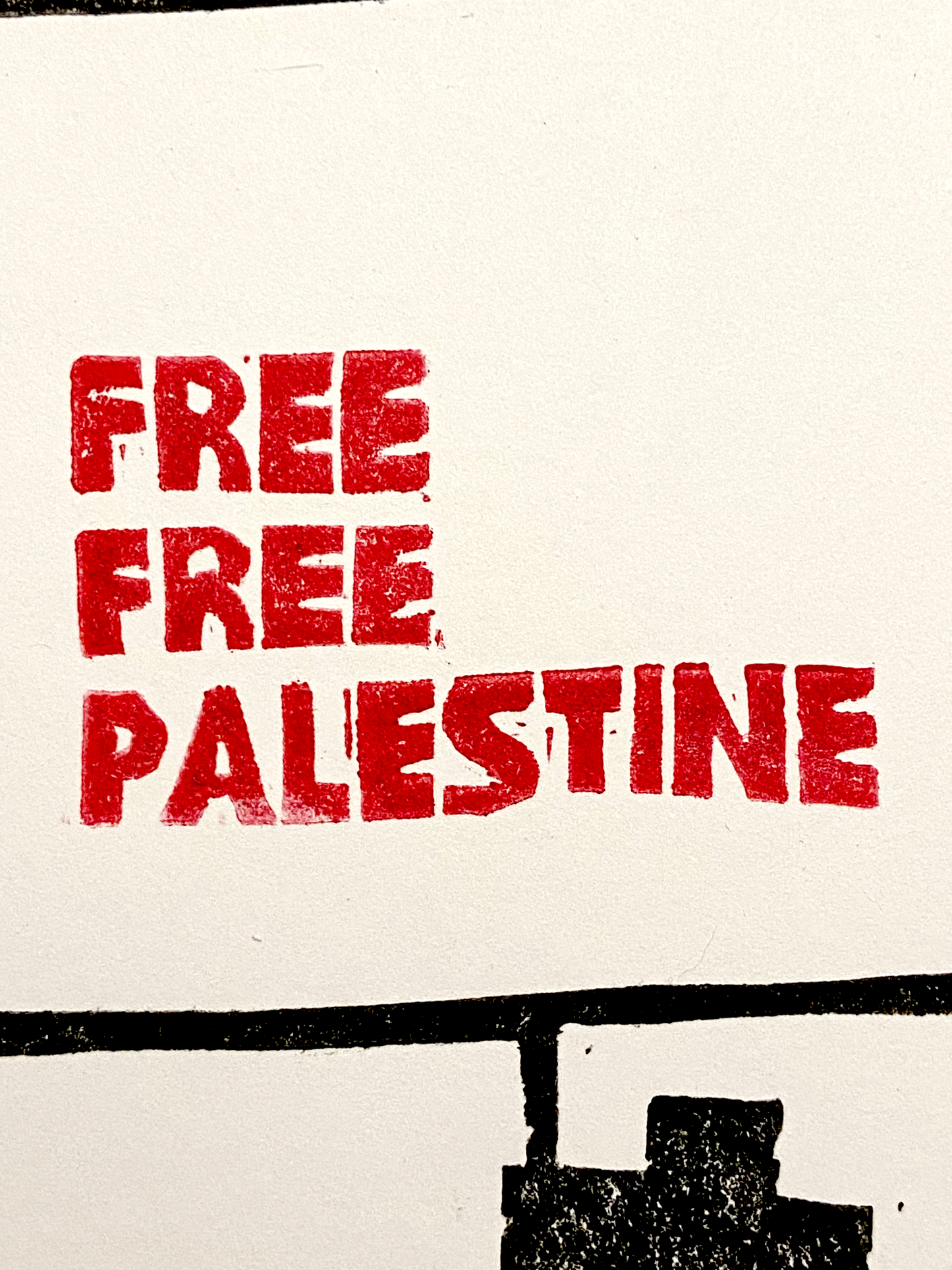 Lino Print - Free Free Palestine