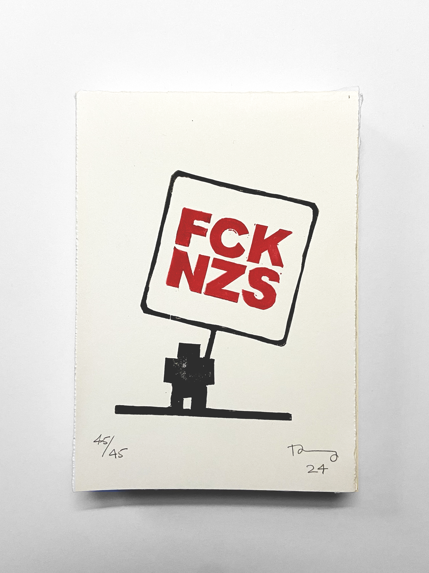 Lino Print - FCK NZS