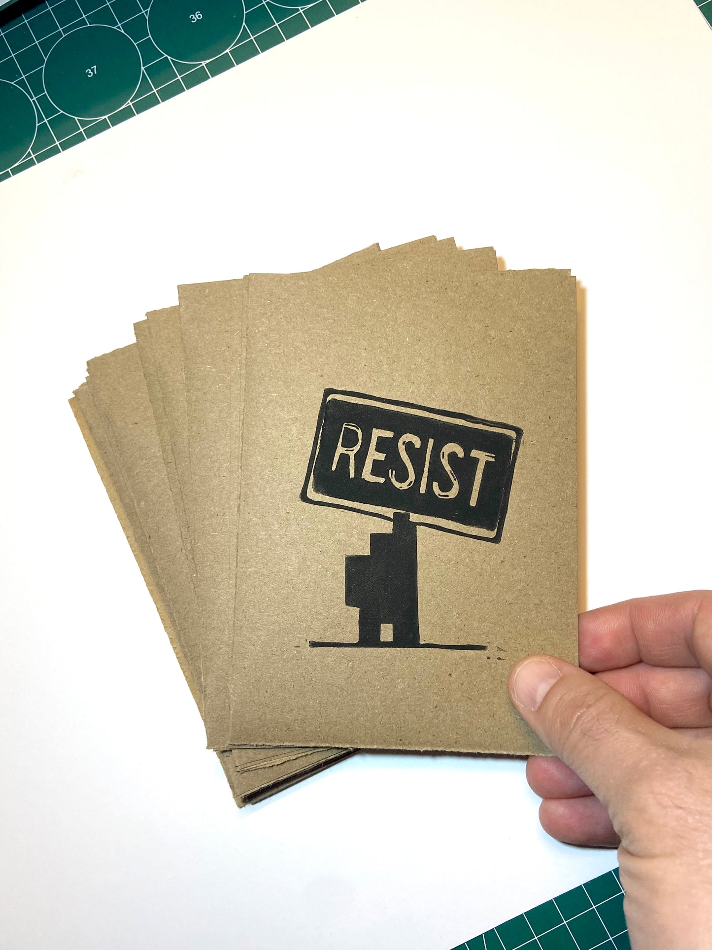 Lino Print - RESIST