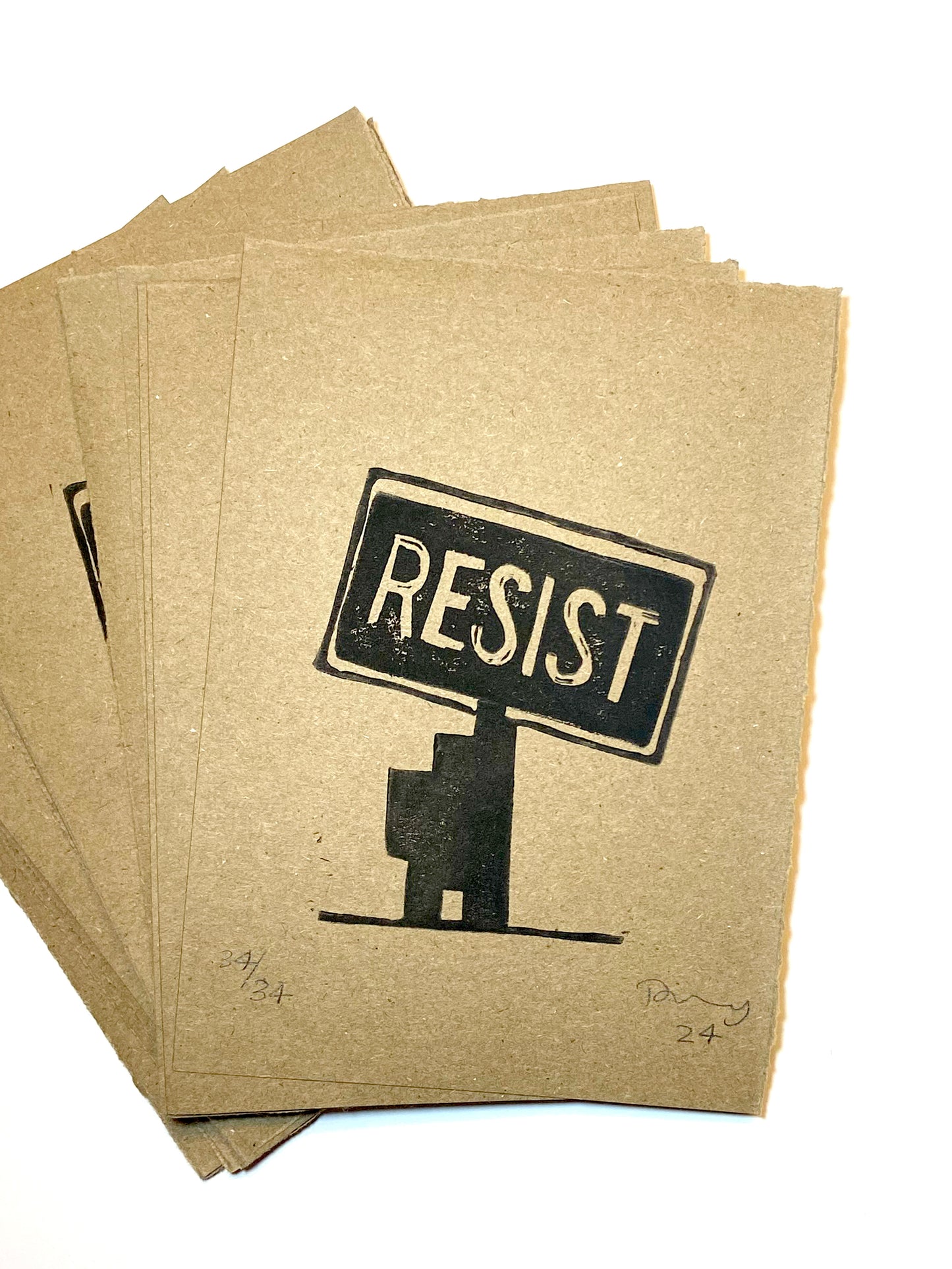 Lino Print - RESIST