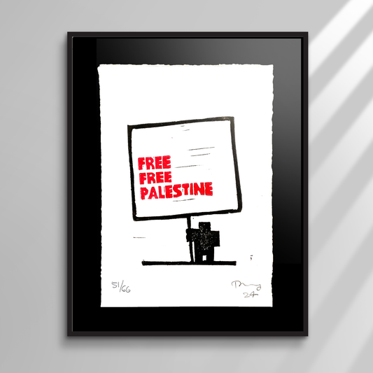 Lino Print - Free Free Palestine