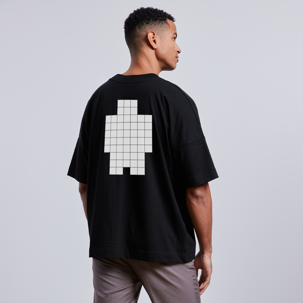 Neo White Pixels - Stanley/Stella BLASTER unisex oversize organic T-shirt - black