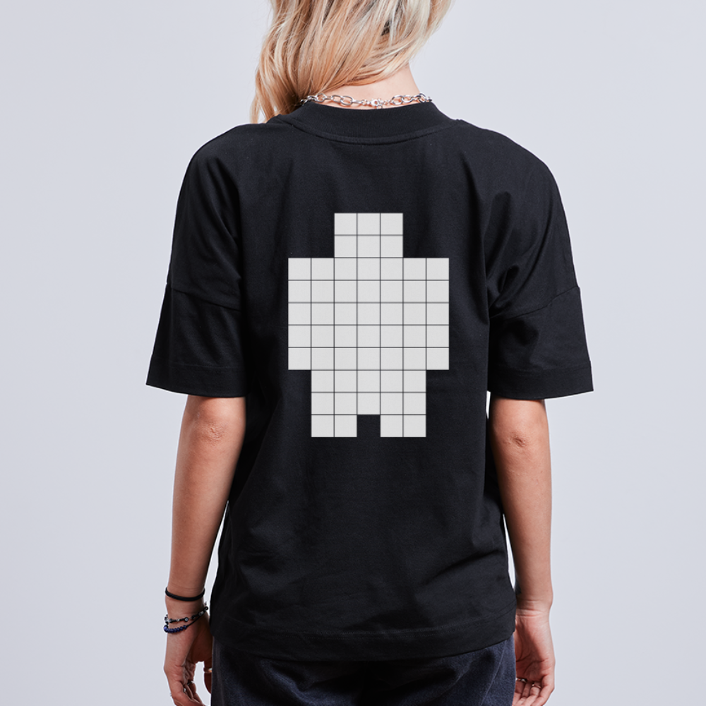 Neo White Pixels - Stanley/Stella BLASTER unisex oversize organic T-shirt - black