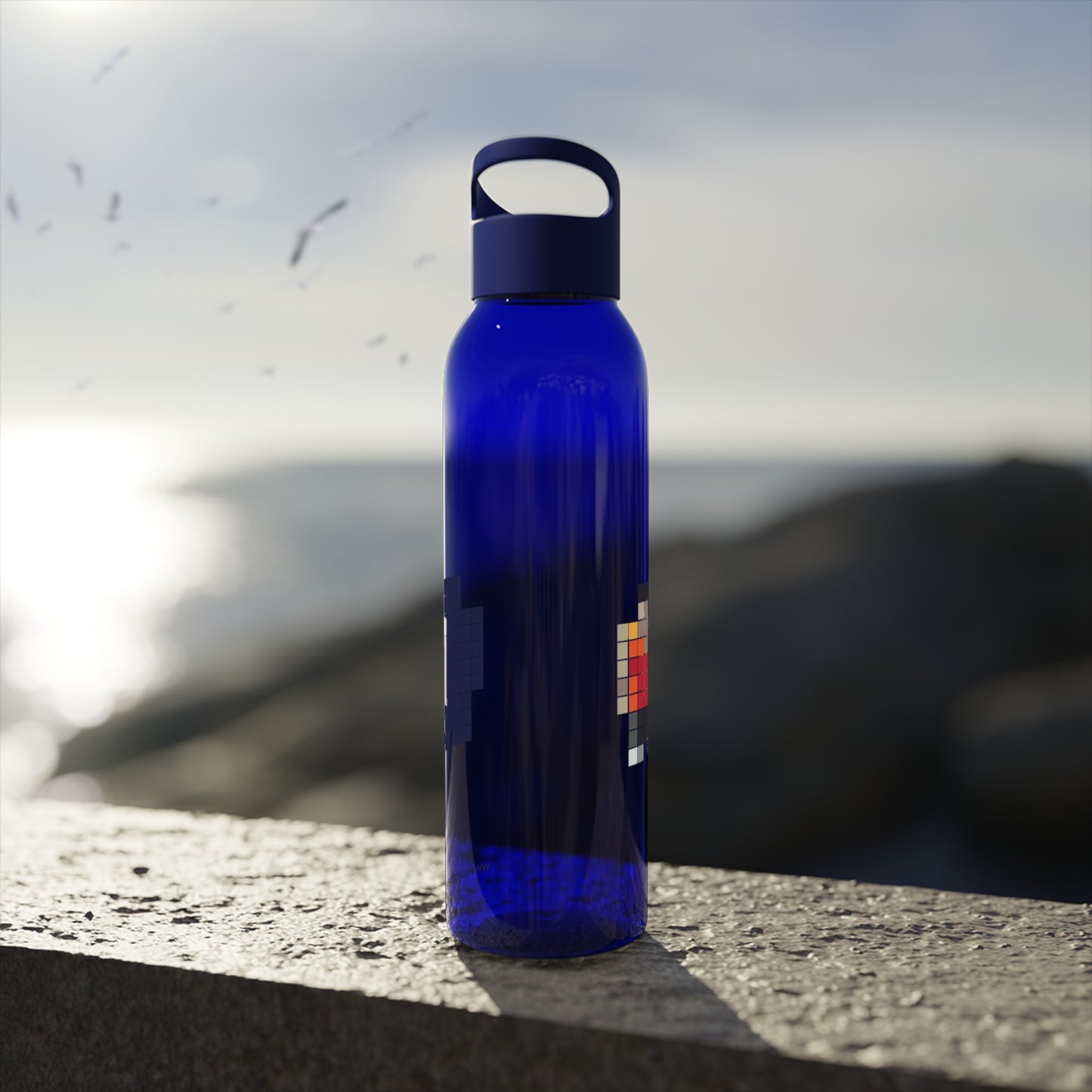 Neo colored pixel Sky Water Bottle