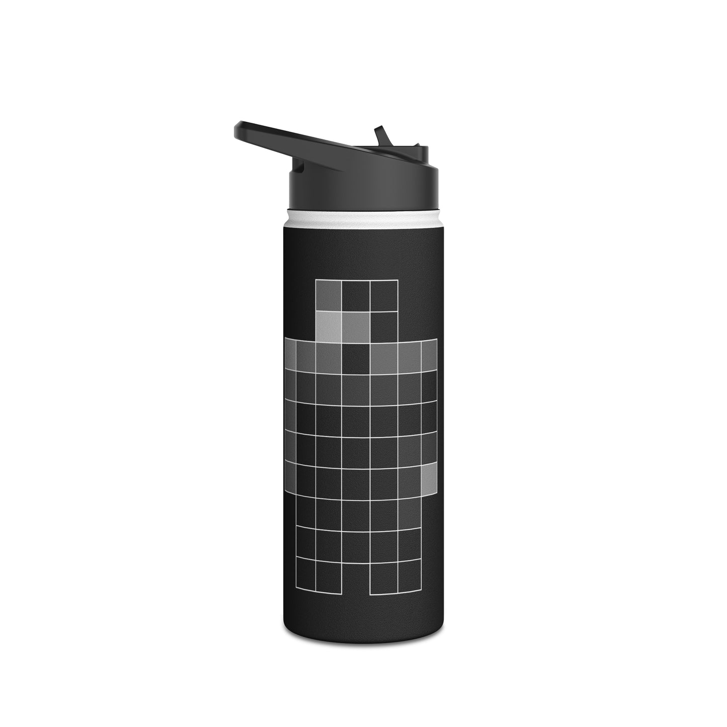 Water Bottle - Neo Grey Pixel - Stainless Steel - Standard Lid