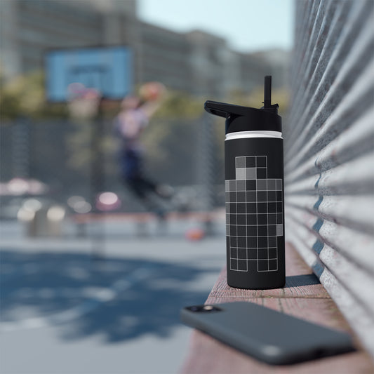 Water Bottle - Neo Grey Pixel - Stainless Steel - Standard Lid