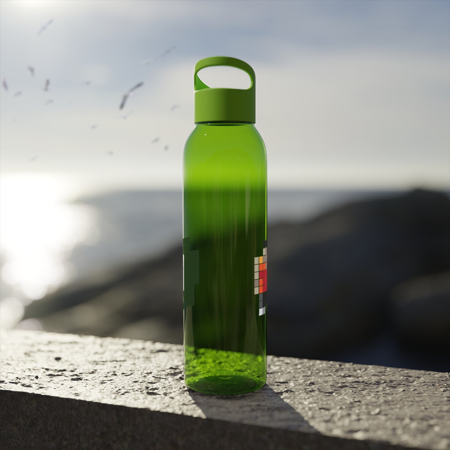 Neo colored pixel Sky Water Bottle