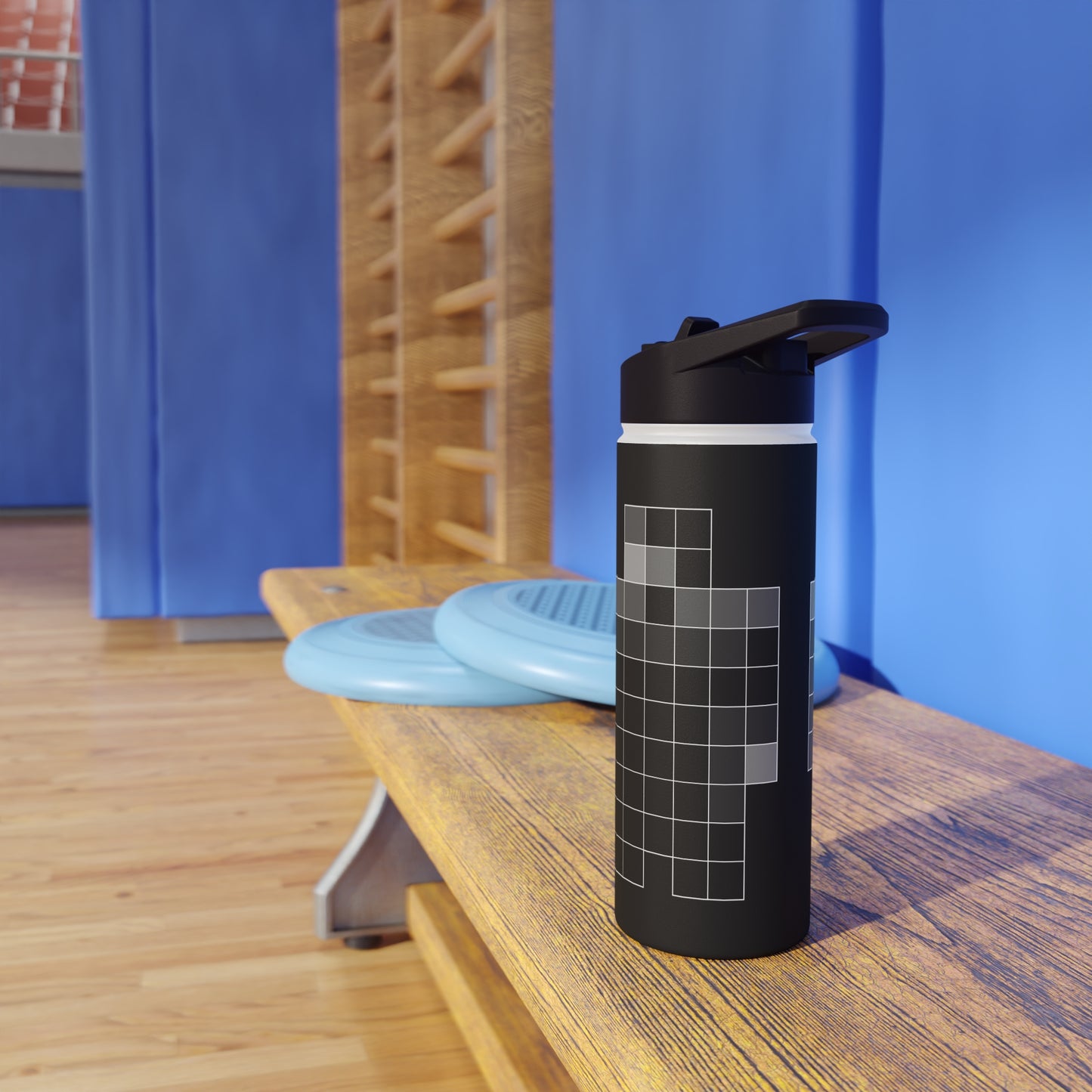 Water Bottle - Neo Grey Pixel - Stainless Steel - Standard Lid