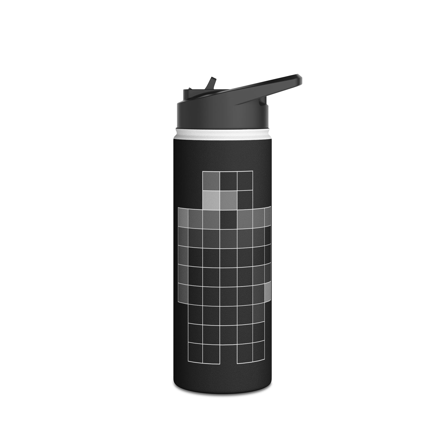 Water Bottle - Neo Grey Pixel - Stainless Steel - Standard Lid