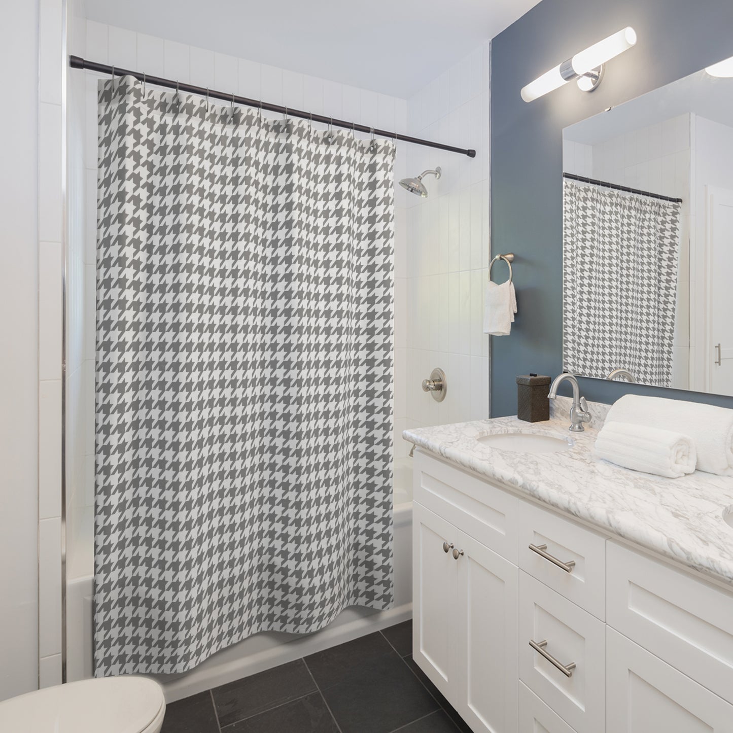 Shower Curtain - Freedom Pattern - White