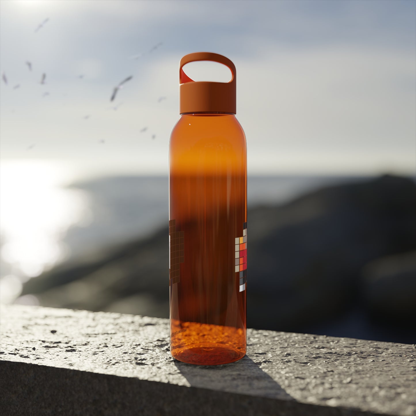 Neo colored pixel Sky Water Bottle