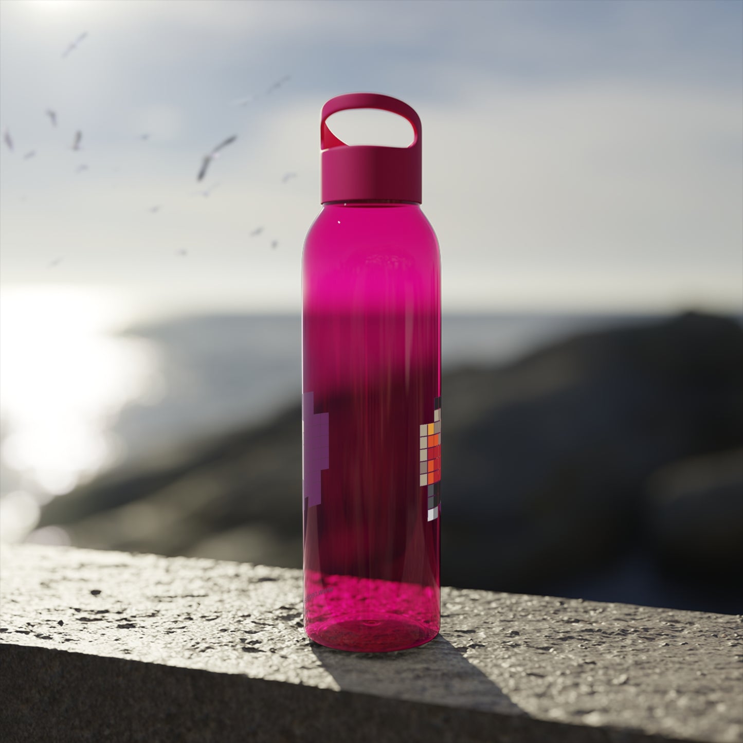 Neo colored pixel Sky Water Bottle