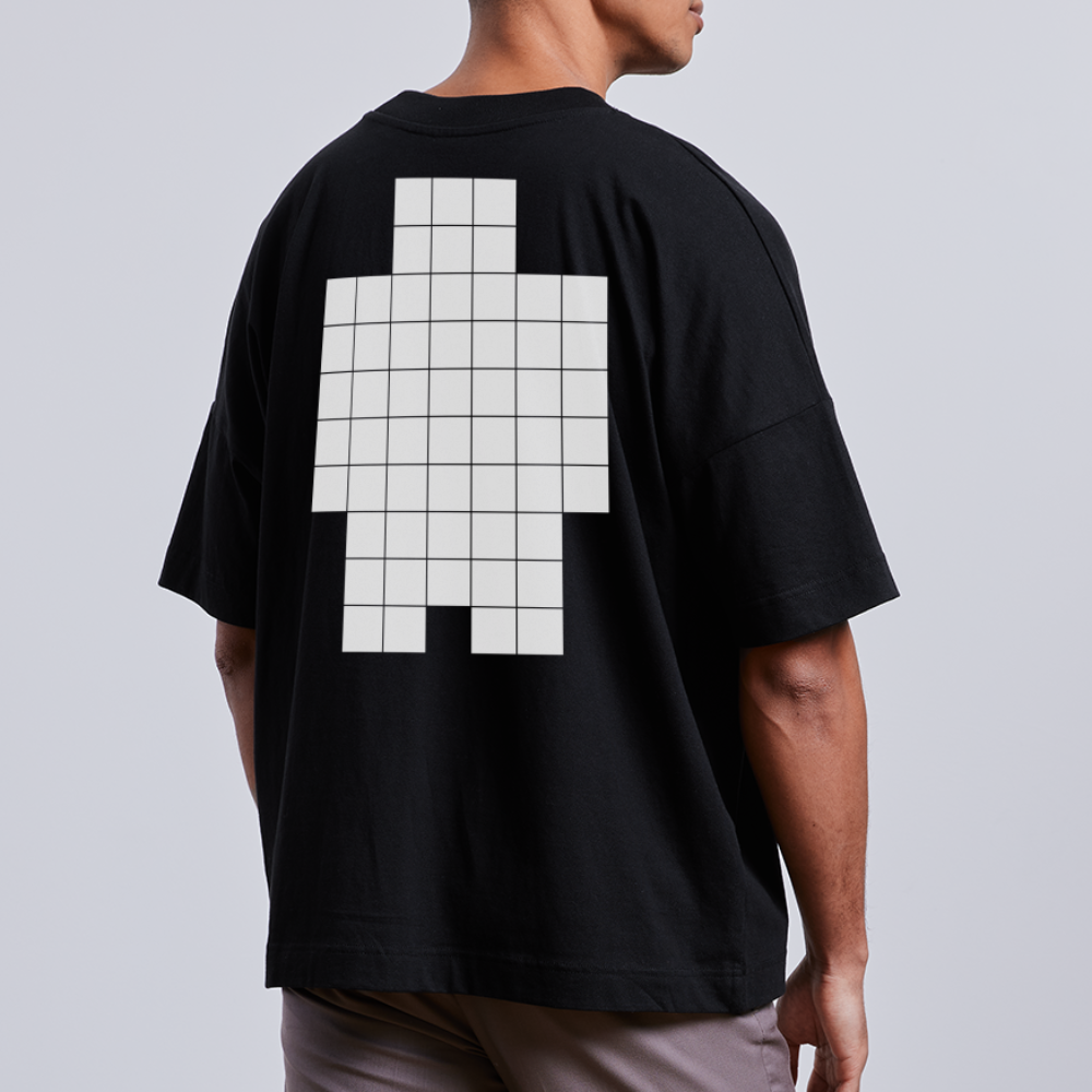Neo White Pixels - Stanley/Stella BLASTER unisex oversize organic T-shirt - black